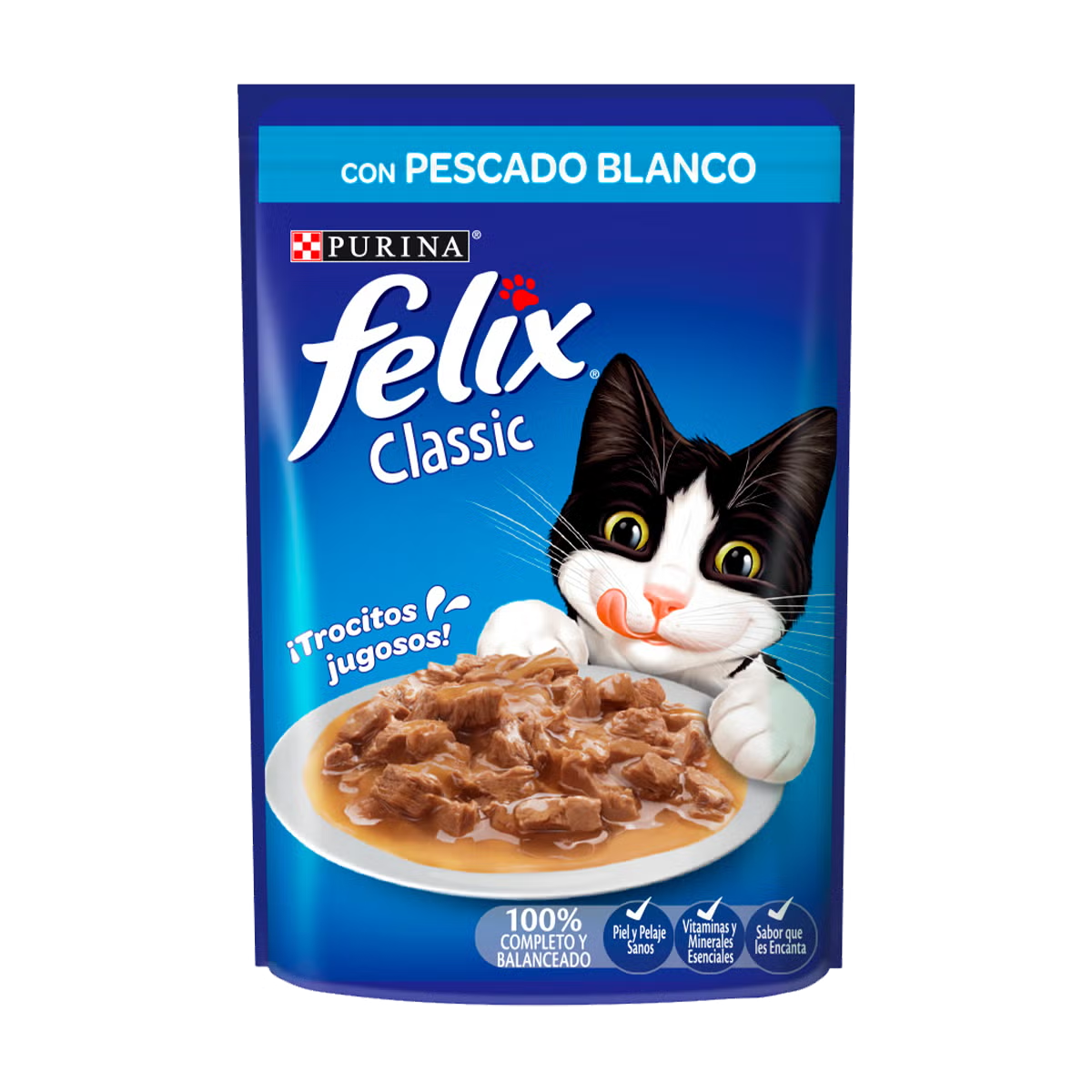 comida para gato felix classic sabor pescado blanco