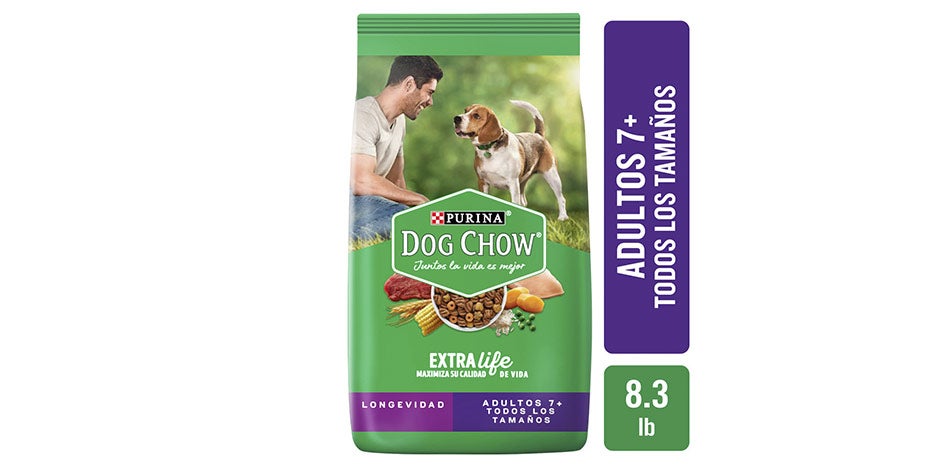 Comida premium para perros, DOG CHOW® Longevidad, ideal para perros senior.