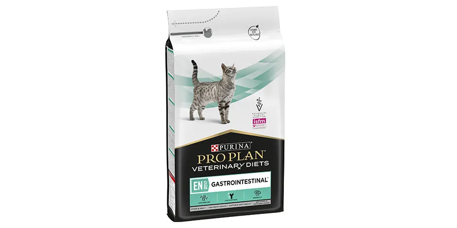 Bolsa de comida gastrointestinal para gatos PRO PLAN®, alimento seco ideal para la nutrición felina.